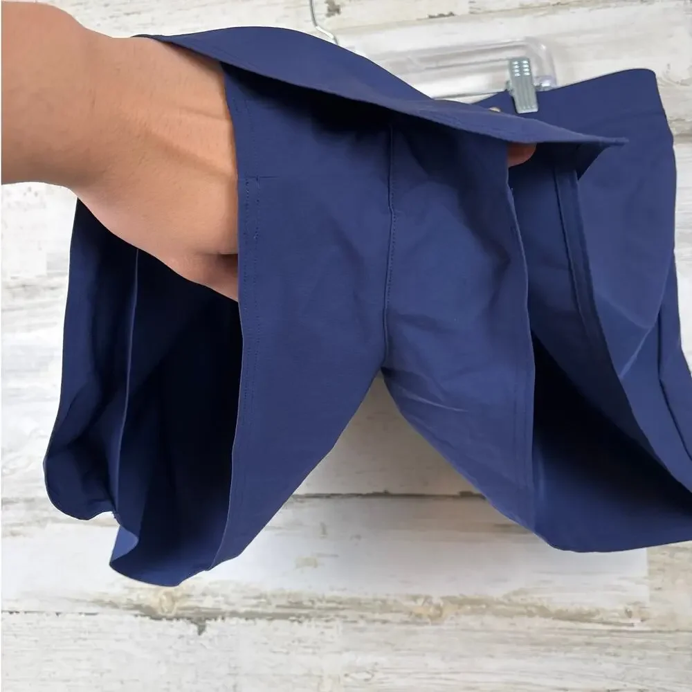 Talbots Aqua Club Womens XL Navy Blue Wrap Mid Rise Swim Skort NWT Beach Holiday